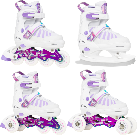 Raven 4in1 Oxen Konståkningar Inlines Vit/lila/neo Chrome - 38-42