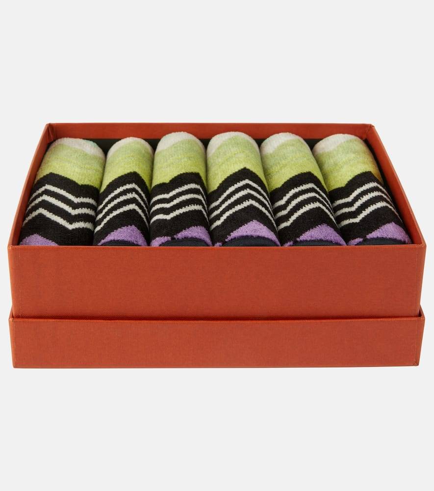 Missoni Set de 6 toallas faciales Giacomo de rizo de algodón en zigzag - multicolor - Talla Única