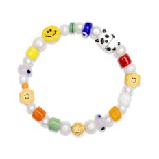 Nialaya, Accessoarer, Herr, L, Panda Pearl Bracelet - yellow (L)