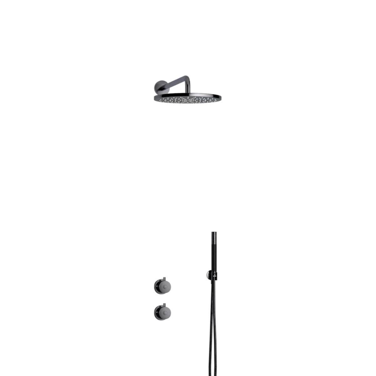 Takduschset Tapwell BOX7268 ROUND Classic Edition 2 för Inbyggnad Krom/Svart