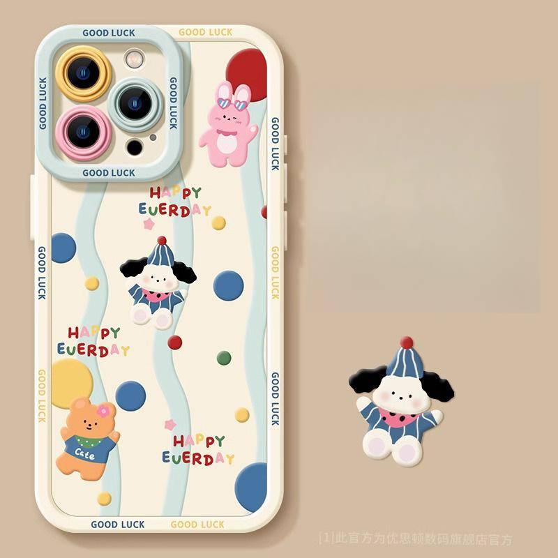 Cartoon Suitable for Apple IPhone 16 Mobile Phone Case 15plus14 Silicone Soft Case 13mini Anti-fall 12promax iPhone SE (3rd Generation)
