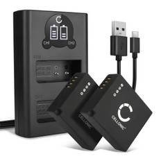 2x Batteri för Panasonic GX9 GX7 GX80 LX100 II Lumix GX80 TZ81 TZ80 TZ90 TZ95 TZ100 TZ202 DC-GX9 GF3, DMW-BLG10 kamera med hög 730mAh kapacitet + dubbelladdare med USB-uttag för smart laddning av kamerabatteri