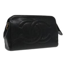 Chanel Vintage Pouch Stl. - Necessär Från Magasin - Black (W 17cm x H 11cm x D 5cm)
