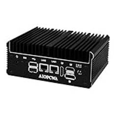 AIOPCWA Industrial PC, Fanless Mini PC, Celeron J6412/J6413, Dual 2.5GbE i226V LAN, 2 × COM RS232, WIFI/BT/SIM, Mini Desktop Computer, DDR4 8GB RAM 64GB NVMe SSD, Windows 11 Pro