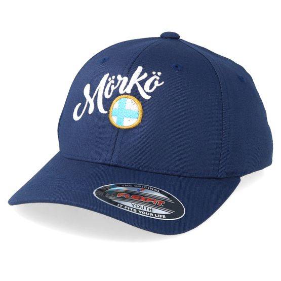Iconic - Blå flexfit Keps - Kids Mörkö Navy Stretch Fit @ Hatstore