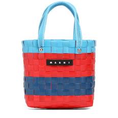Color Block Woven Tote Bag W/ Logo