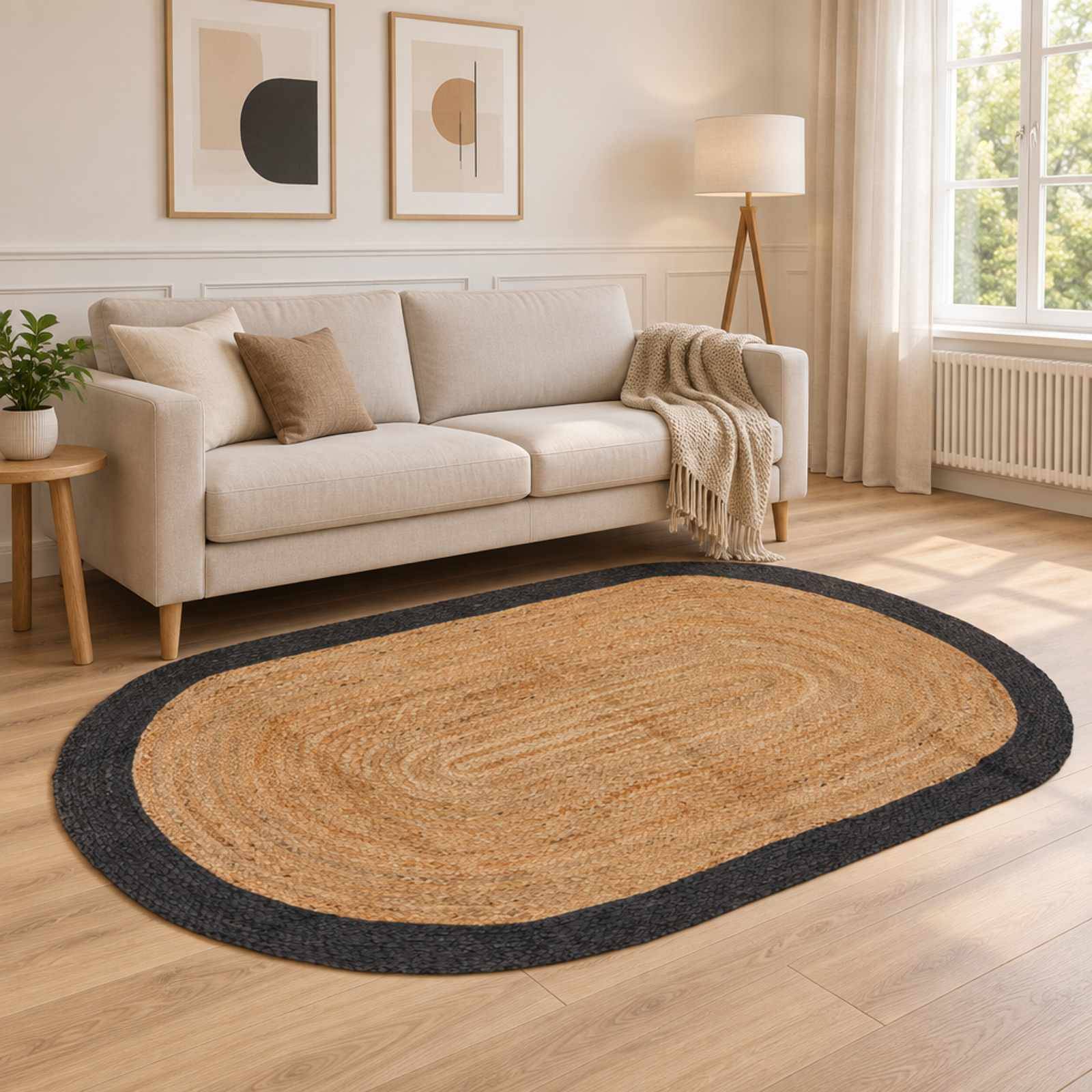 vidaXL Område tæppe Mørkegrå 152 x 245 cm Jute