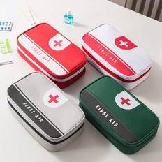 1 st bärbar mini-medicinlåda, första hjälpen-kit för hemmabruk, förvaringsväska för medicin för resor, akutkit för bilen, nödvändigheter för semestern - Multifärgad (grå,grön,röd,Vit)