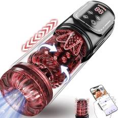 Masturbieren für Männer Masturbator Zungenleck 12s Penispumpe, Sex Spielzeug für die Männer 7 Saugen Rotierend Teleskopfunktion Taschenmuschi, Masturbatoren Vergrößerer APP Control Sex Toys