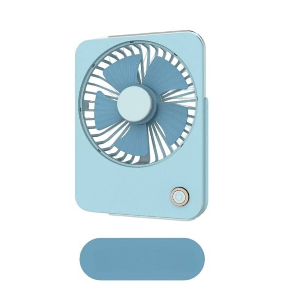Ultratunn hopfällbar skrivbordsfläkt med 3600mAh batteri, aromaterapiplatta, tyst 3-stegs naturlig vind, USB DC5V uppladdningsbar Blue