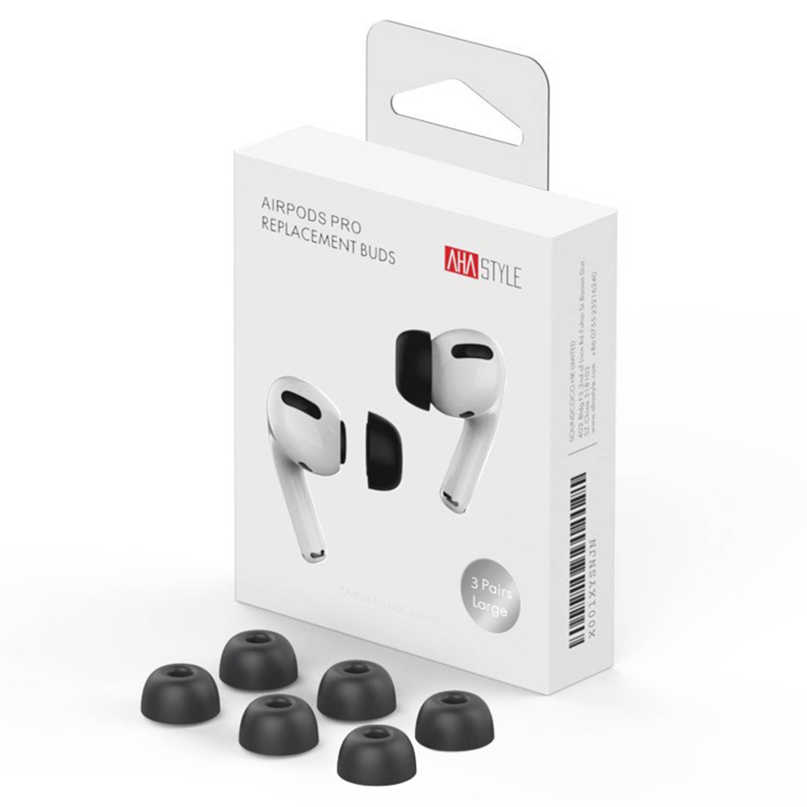 Ahastyle Apple AirPods Pro 3 (3-pack) Ear Tips i memory foam - strl S/M/L, svart