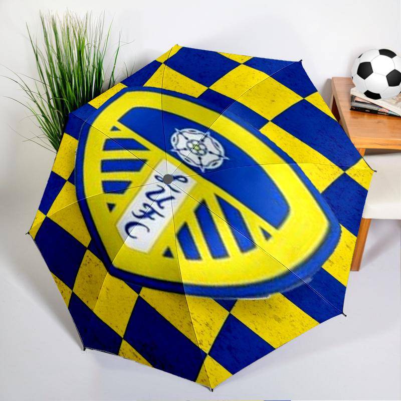 Leeds Crest Design Tryckt Automatiskt Paraply, 8-bågs för Resor, camping, Vardagsparaply, Viktig Gåva för för familj och vänner