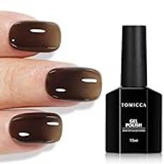 TOMICCA Gelé UV-nagellack, 15 ml grågrön, transparent, gelnagellack, torkas med UV-/LED-lampa, för manikyr, Lacquer Varnish