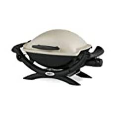 Weber Q1000 Gasgrill, 43 x 32cm Grillfäche, portabler BBQ Grill, 1 Brenner, 2-geteilter porzellanemaillierter Guss-Grillrost, Aluminiumguss Deckel & Gehäuse - Titanium (50060079)