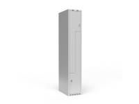 (ComputerSalg) Garderobeskab 1x400 mm Lige tag 2-delt søjle Z-dør Blå dør Cylinderlås