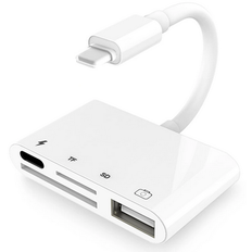 Lightning 4i1 Adapter - Lightning/USB-A/SD/Micro SD - Hvid