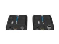 (ComputerSalg) KVM-extender HDMI over IP, max 120 m, 4K 60 Hz, USB