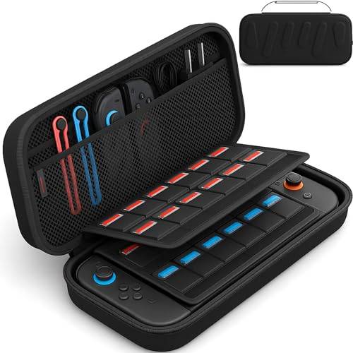 SOUNIX Bärväska för Nintendo Switch 2 (2025) 7,9 Tum, Fodral Kompatibe med 24 Spelkortplatser, Case for Switch 2, Svart