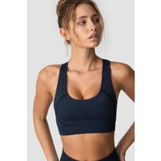 Rush Seamless Sports Bra Navy Melange - Blue