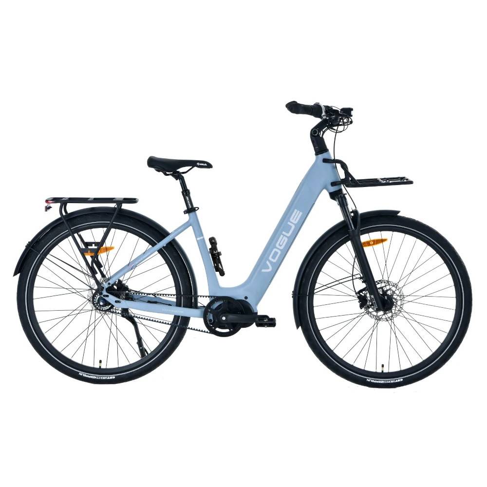 Elcykel Vogue Pantheon Centermotor med remtræk – MatGrå/Blå Blå 540watt - 15ah - 36v