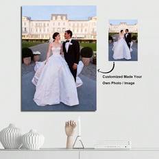 Custom Print Canvas Painting by Your Photo Canvas Poster Personlig gåva Anpassa figurer Djurbilder, idealisk present till sovrummet Vardagsrum Kökskor - Svart (Multi-size)