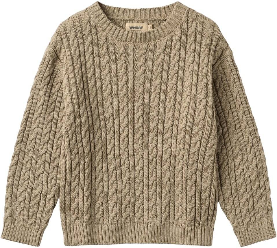 Wheat Knit Pullover L/S Oliver Stl. 110/5y unisex - Sweatshirts Från Magasin - Gravel (110/5y)