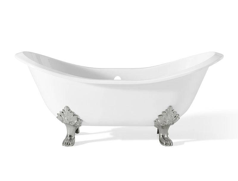 Badkar gjutjärn - Antique, vit med lejontassar 170 cm - Mässing