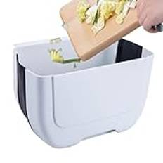 Folding Trash Can, Wall Mounted Folding Garbage Bin, Space Saving Food Waste Bin, Over the Door Trash Can, Hanging Trash Can, Easy To Use, Portable for Kitchen, Bathroom, Bedroom