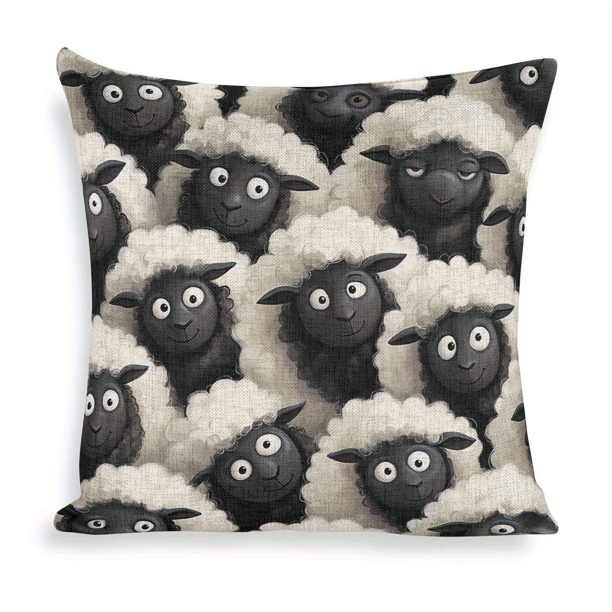 () 2pcs, Cartoon Mianyang Group Decorative Pillow Pillowcase 18x18 Inch Square Pillow Cushion Cover Is Suitable For Sofas, Chairs, Beds, Bedrooms, Cars, Living Rooms, Offices, Only Pillowcases.