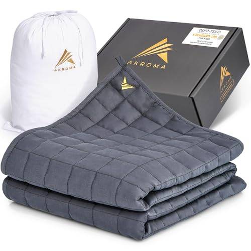 Akroma® Premium Gewichtsdecke 155x220cm 9KG – Anti Stress Therapiedecke - Schwere Bettdecke zum Besser schlafen – Entspannungsdecke gegen Schlafstörung - 100% Baumwolle (OekoTex) - Weighted Blanket