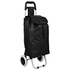 tectake 800095 Shoppingvagn | Ihopfällbara shoppingväska på hjul | 35x50x20 cm (svart)