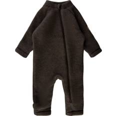 Mikk-Line Wool Baby Suit Str 68 - Dark Brown Melang Køredragter Uld hos Magasin