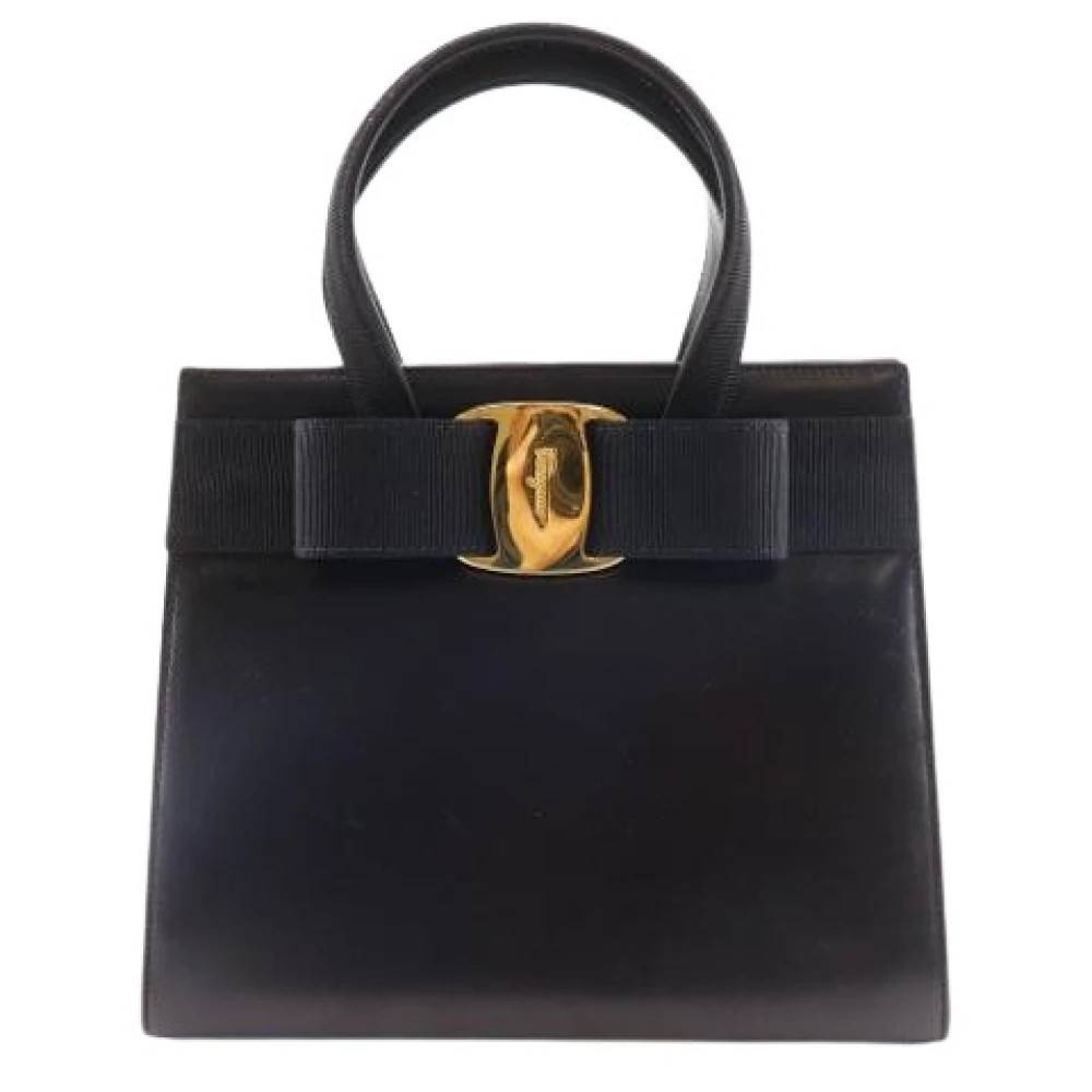 Salvatore Ferragamo Pre-owned Pre-owned Håndtaske - Vintage - Dame - Sort - ONE SIZE - Læder