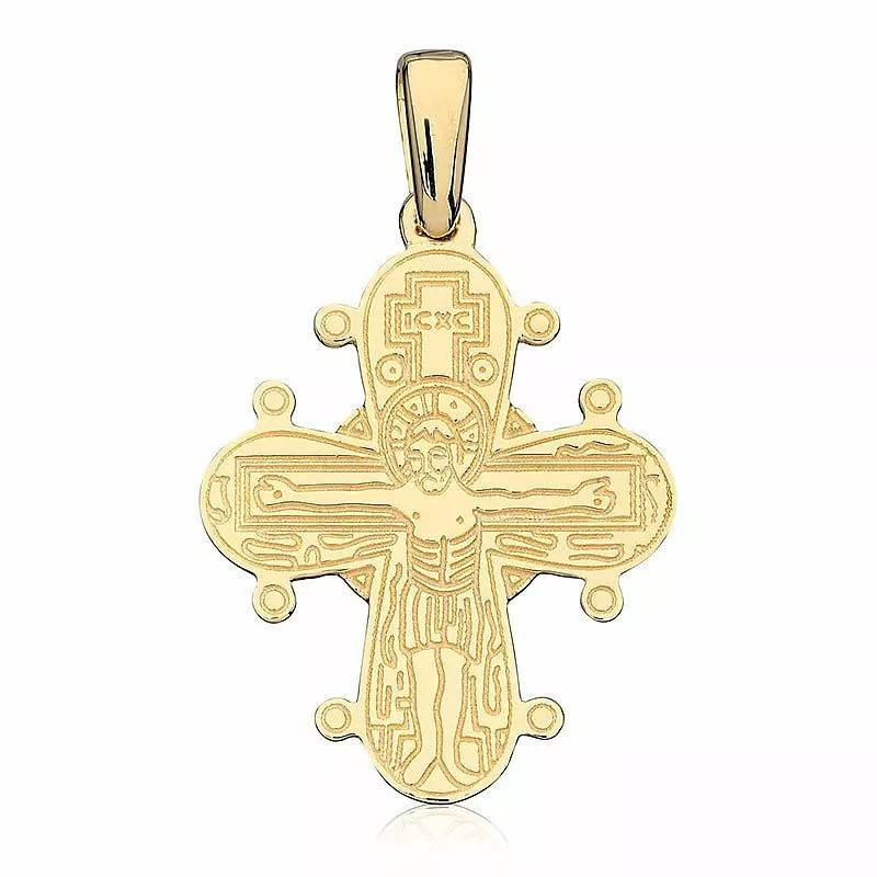 17 x 20 mm dagmarkors med fadervor i 14 karat guld - Amoré - Dagmarkors guld