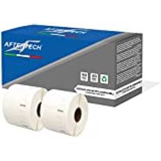 Aftertech 2 x 11354 57 x 32 mm kompatibla etikettrullar (1 000 etiketter/rulle = 2 000 totalt) för Dymo LabelWriter Seiko SLP skrivaretiketter S0722540 2x11354