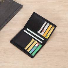 TEMU Men's Fashion Ultra-thin Card Holder Genuine Leather Id Card Holder Minimalist Front Pocket Bifold Wallet