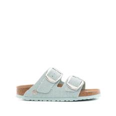 Birkenstock, Skor, Dam, Grön, 35 EU, Jute, Vegan Canvas Dubbelremssandaler