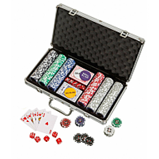 Poker set, 300 poker chips in aluminium case (3757)