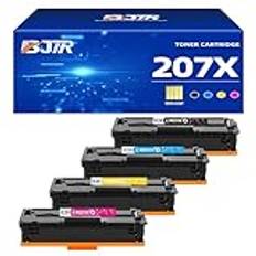 207X 207A tonerset (med CHIP)/kompatibel med HP 207X 207A multipack/toner för Color Laserjet Pro MFP M283fdw M255dw M282nw M283fdn M255nw/W2210X W2211X W213X svart cyan gul Magenta