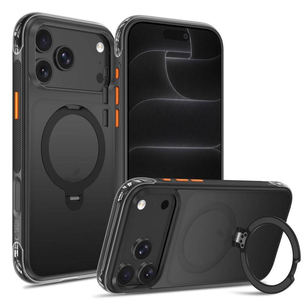 iPhone 18 Pro / 17 Pro Tech-Protect MagAir Stand Cover m. Kickstand - MagSafe Kompatibel - Mat Sort