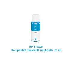 HP 31 Cyan (Blå) kompatibel Blækrefill Indeholder 70ml.