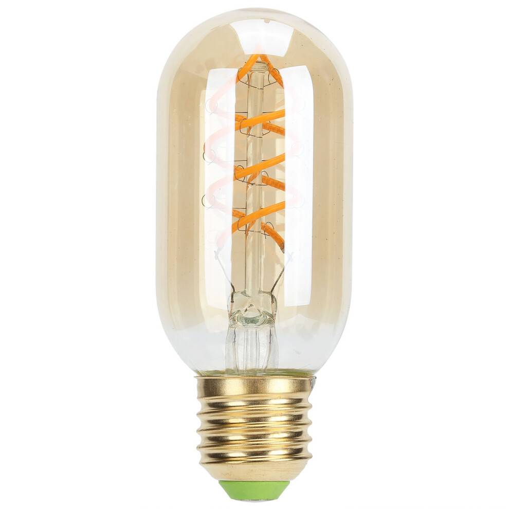Vintage Edison-pærer, elegant dobbelt spiralformet LED-glødetråd, ravfarvet glasbelysning, dæmpbare LED-pærer, varm gul glød til indendørs