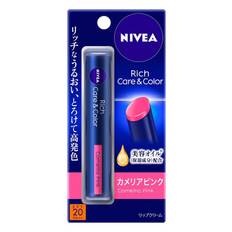 Nivea Rich Care Color Lip Camellia Pink Lip Balm 2g &