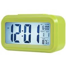 Väckarklocka ledd digital väckarklocka stor display med kalender för hemmakontor resebord klocka snooze elektronisk barnklocka - Grön