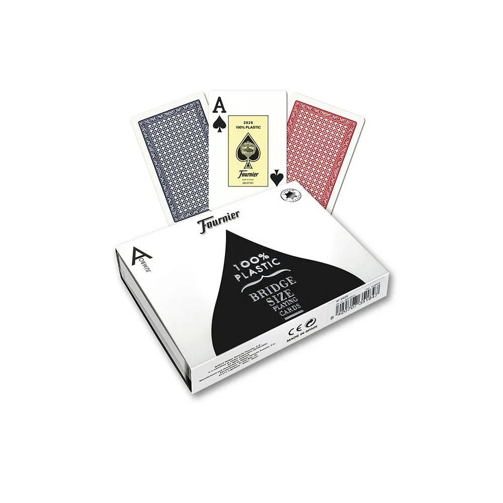 Fournier Dos Bridge Deck Of Cards 100% Plastik Deck Of Cards Nr 2826 2 Kæmpe Indekser Brætspil Refurbished