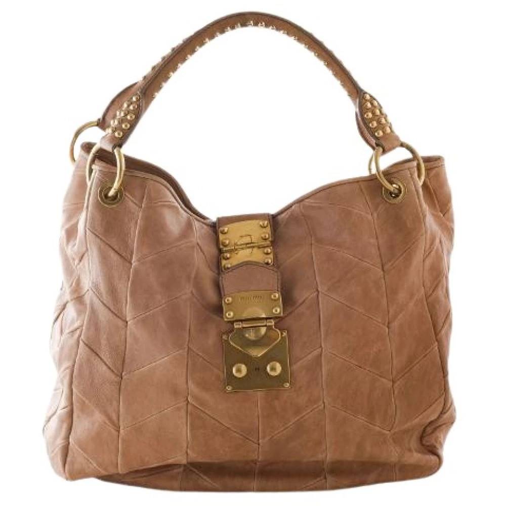 Miu Miu Pre-owned Pre-owned Matelassé Hobo Taske - Vintage - Dame - Brun - ONE SIZE - Uld