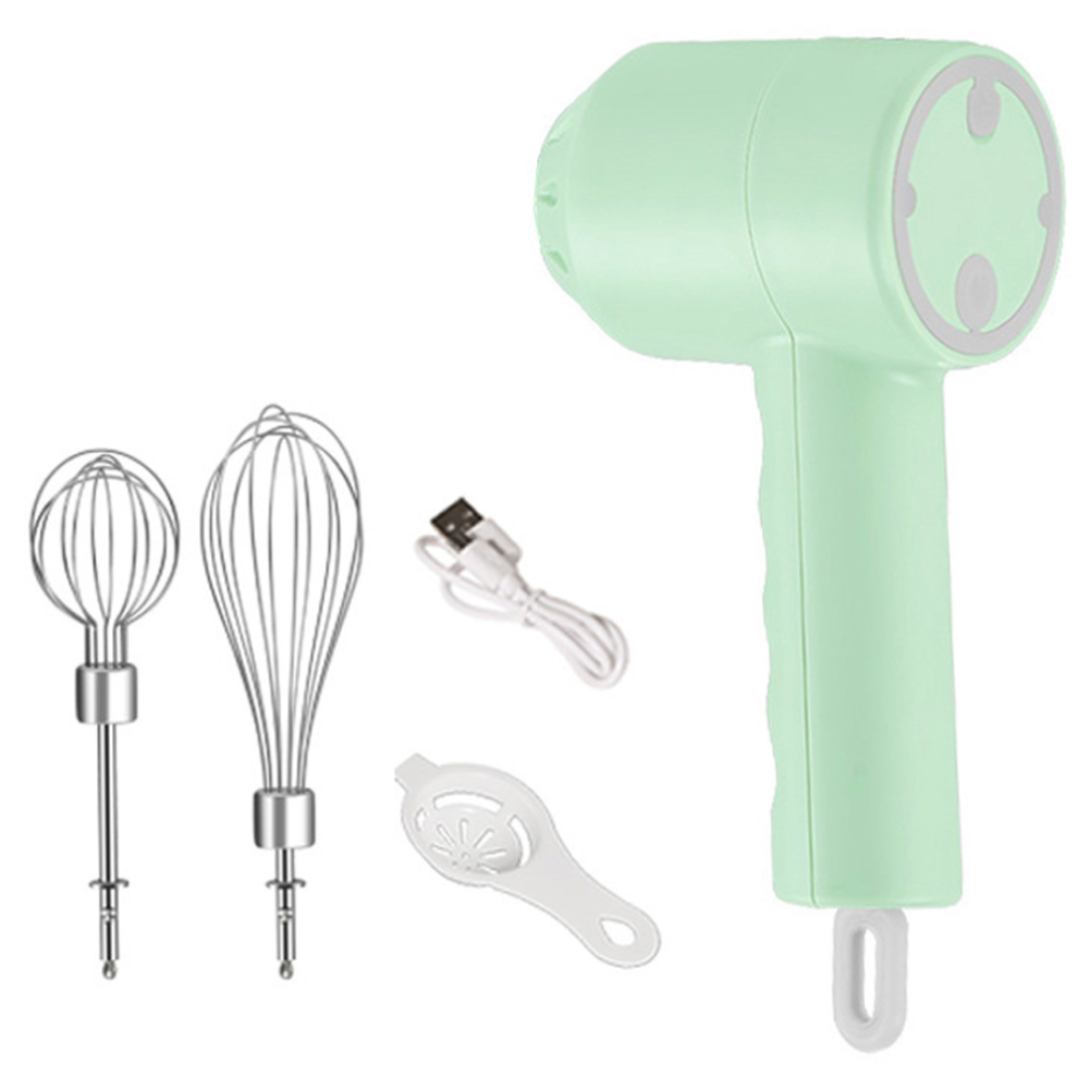 Elektrisk håndmixer med ægseparator, bærbar håndholdt piskeris med 3 hastigheder, let mini USB-genopladelig mixer til bagning i køkkenet,