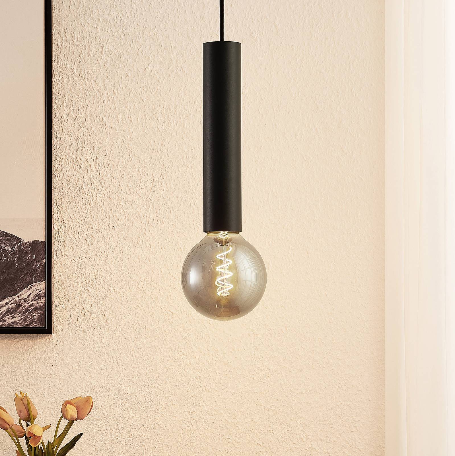 Arcchio Hänglampa Padilum, dimbar, Svart, Vardagsrum / matsal, Aluminium / grå / zink, Modern, Pendellampa