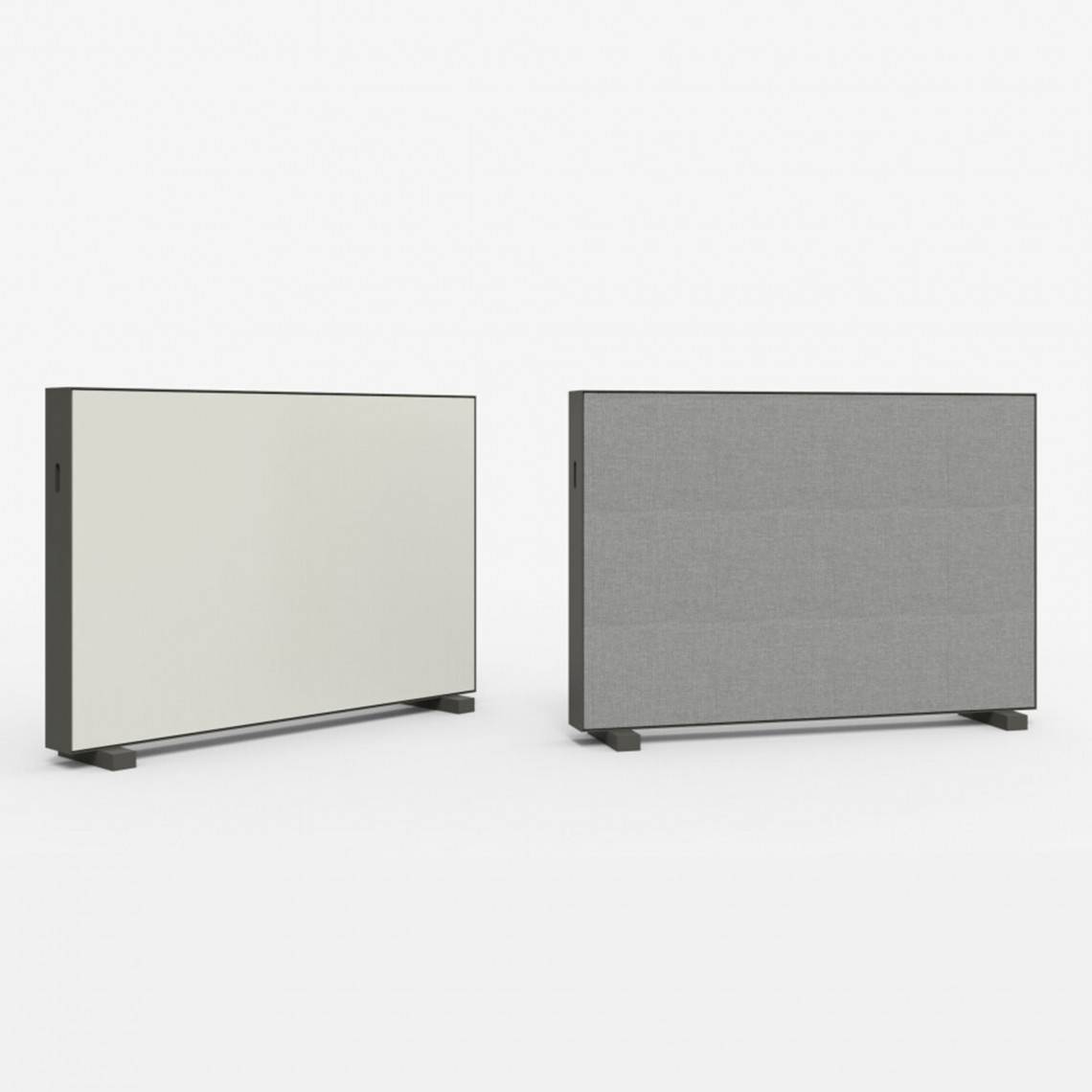 Skærmvæg Unit - Med glastavle, Farve Soft 150 / Xpress 60003, Ramme Umbragrå, Størrelse B180 x H125,5 cm