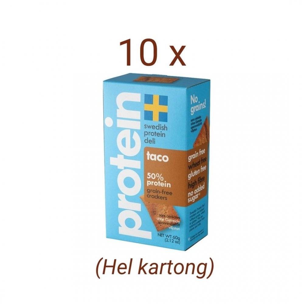 Hel krt (10 st) Proteinknäcke Taco - Swedish Protein Deli 60 g
